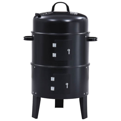 vidaXL 3-in-1 Charcoal Smoker BBQ Grill 40x80 cm - Black