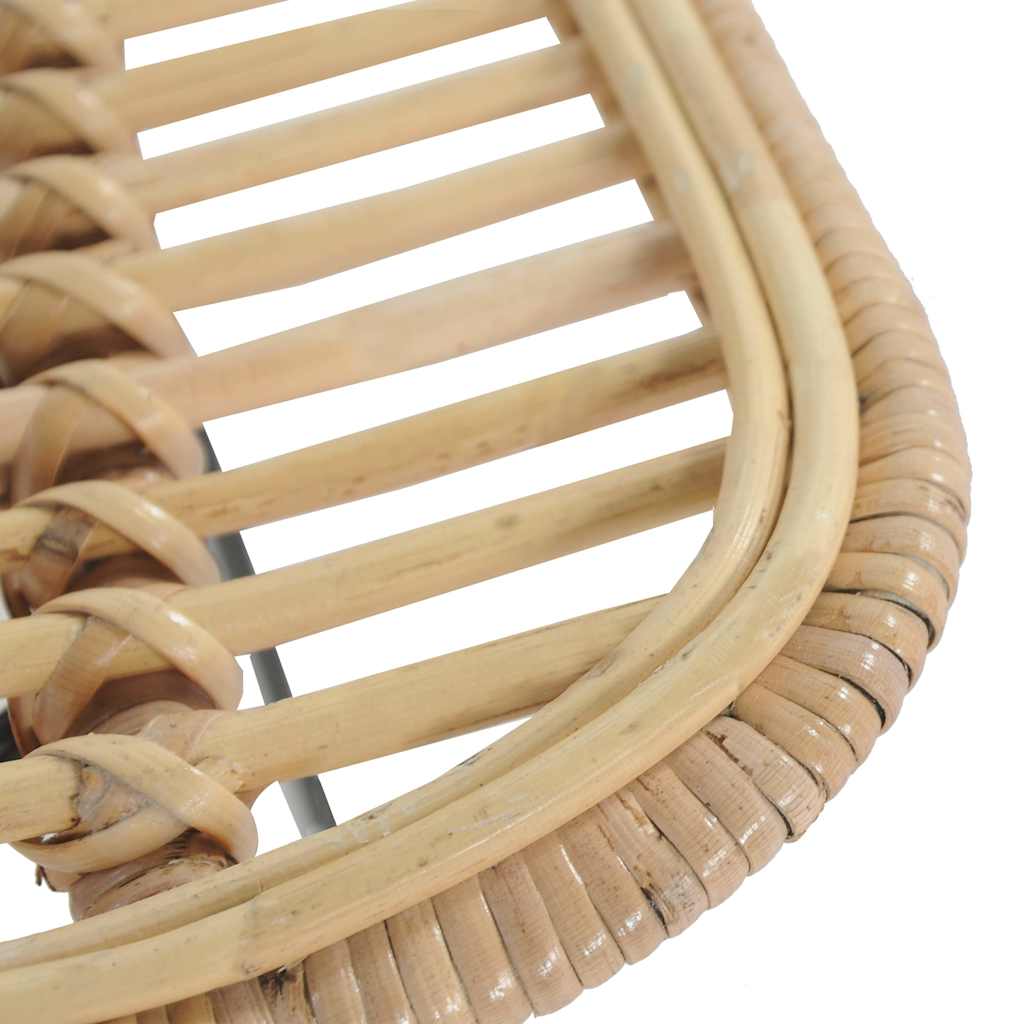 vidaXL Bar Chairs 2 pcs Natural Rattan - Brown - 46 x 48 x 79 cm