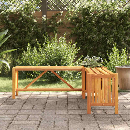 vidaXL Garden Corner Bench with Planter 117x117x40cm Solid Acacia Wood - Brown - 117 x 117 x 40 cm