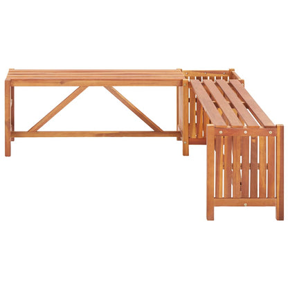 vidaXL Garden Corner Bench with Planter 117x117x40cm Solid Acacia Wood - Brown - 117 x 117 x 40 cm