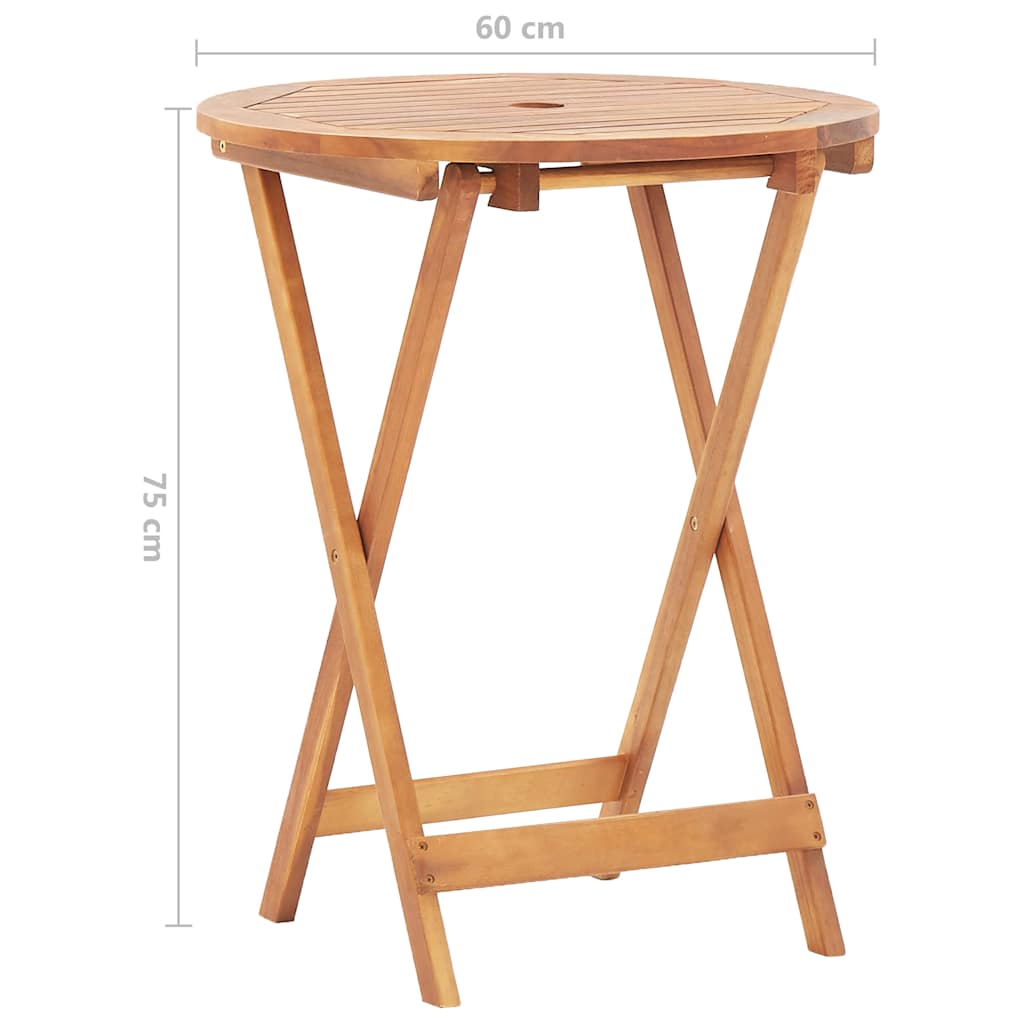 vidaXL Folding Garden Table 60x75 cm Solid Acacia Wood - Brown