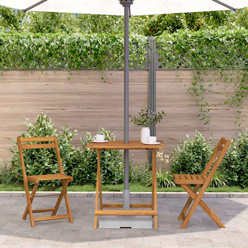 vidaXL Folding Garden Table 70x70x75 cm Solid Acacia Wood - Brown