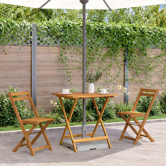 vidaXL Folding Garden Table 70x70x75 cm Solid Acacia Wood - Brown