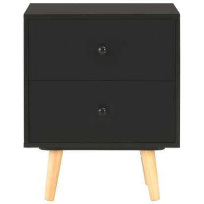 vidaXL Bedside Cabinets 2 pcs Black 40x30x50 cm Solid Pinewood