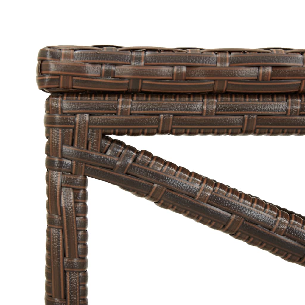 vidaXL Garden Bench 120 cm Poly Rattan Brown