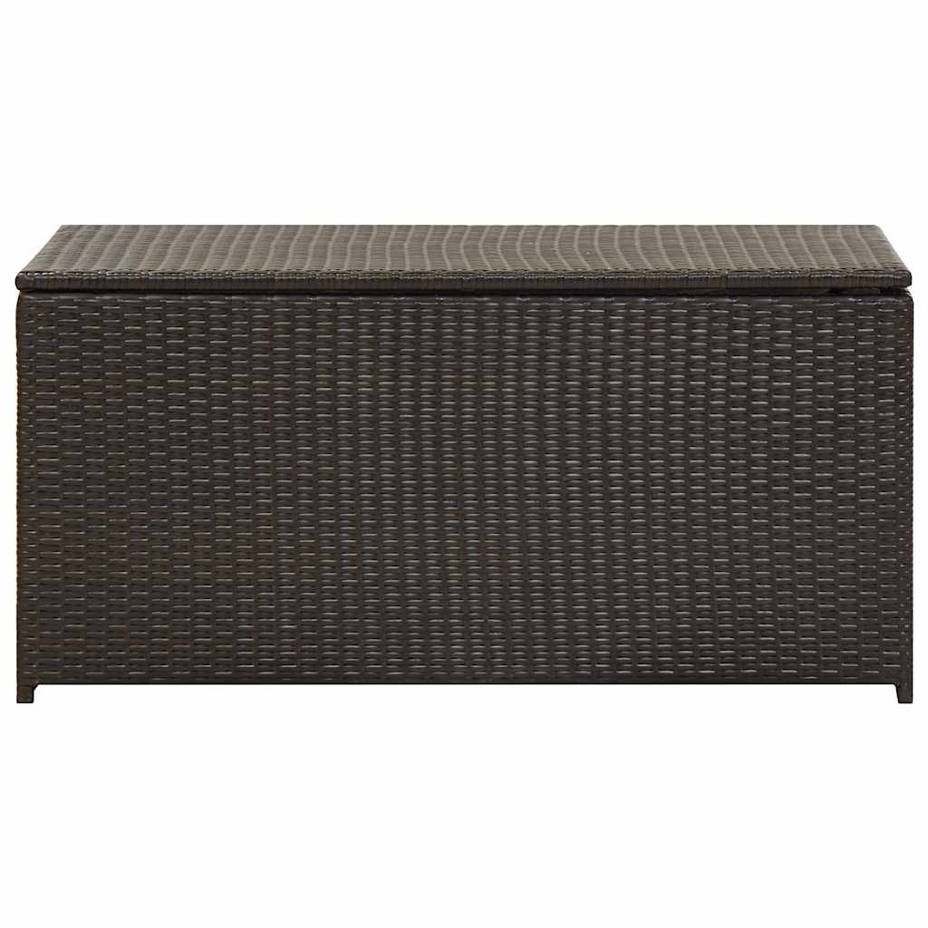 vidaXL Outdoor Storage Box | Brown | Polyethylene rattan, Powder-coated steel - 100 x 50 x 50 cm