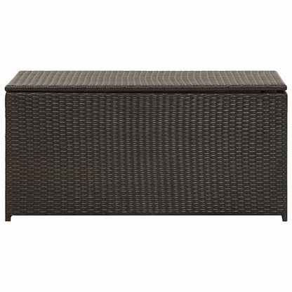 vidaXL Outdoor Storage Box | Brown | Polyethylene rattan, Powder-coated steel - 100 x 50 x 50 cm