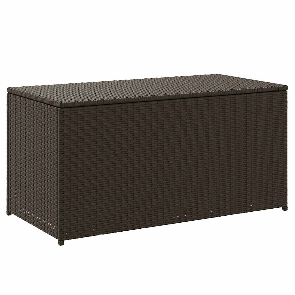 vidaXL Outdoor Storage Box | Brown | Polyethylene rattan, Powder-coated steel - 100 x 50 x 50 cm