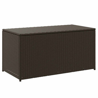 vidaXL Outdoor Storage Box | Brown | Polyethylene rattan, Powder-coated steel - 100 x 50 x 50 cm