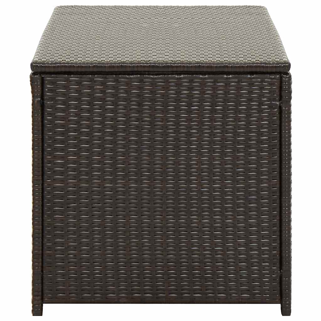 vidaXL Outdoor Storage Box | Brown | Polyethylene rattan, Powder-coated steel - 100 x 50 x 50 cm