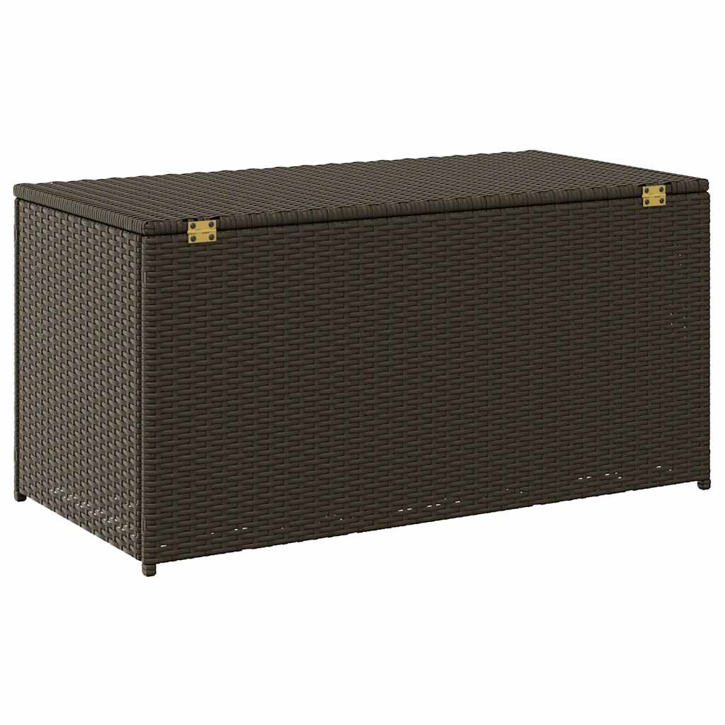 vidaXL Outdoor Storage Box | Brown | Polyethylene rattan, Powder-coated steel - 100 x 50 x 50 cm