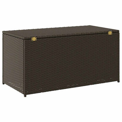 vidaXL Outdoor Storage Box | Brown | Polyethylene rattan, Powder-coated steel - 100 x 50 x 50 cm