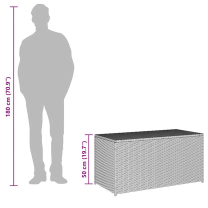 vidaXL Outdoor Storage Box | Brown | Polyethylene rattan, Powder-coated steel - 100 x 50 x 50 cm