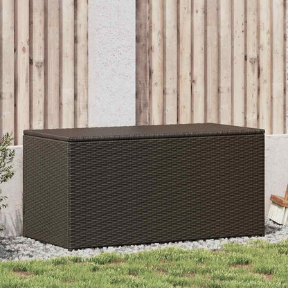 vidaXL Outdoor Storage Box | Brown | Polyethylene rattan, Powder-coated steel - 100 x 50 x 50 cm
