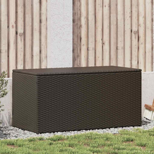 vidaXL Outdoor Storage Box | Brown | Polyethylene rattan, Powder-coated steel - 100 x 50 x 50 cm