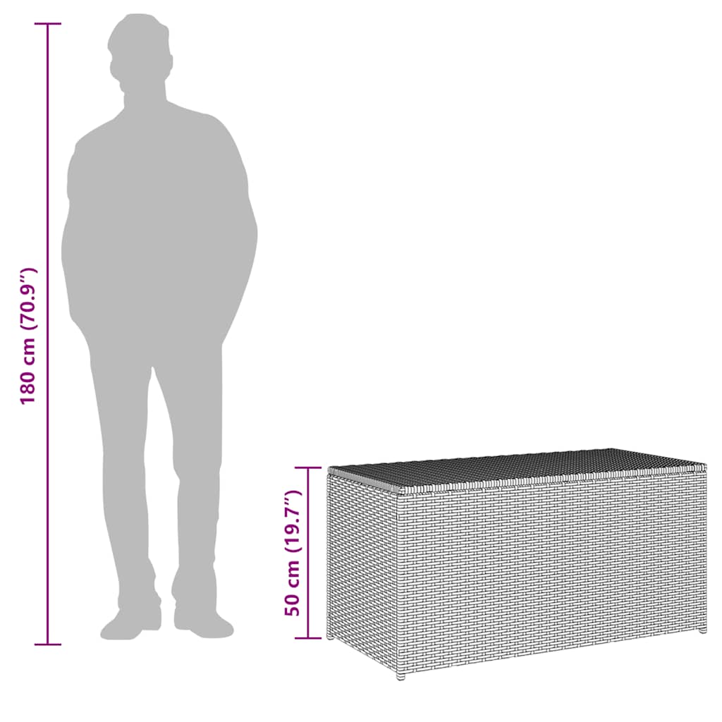vidaXL Garden Storage Box Poly Rattan 100x50x50 cm Grey