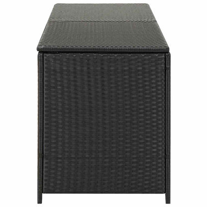 vidaXL Storage Chest | Black | Poly Rattan, Powder-Coated Steel | Large - 200 x 50 x 60 cm