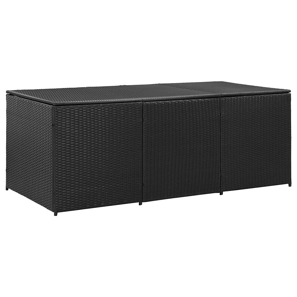 vidaXL Storage Chest | Black | Polyethylene Rattan | Large | Garden Storage Box - 180 x 90 x 70 cm