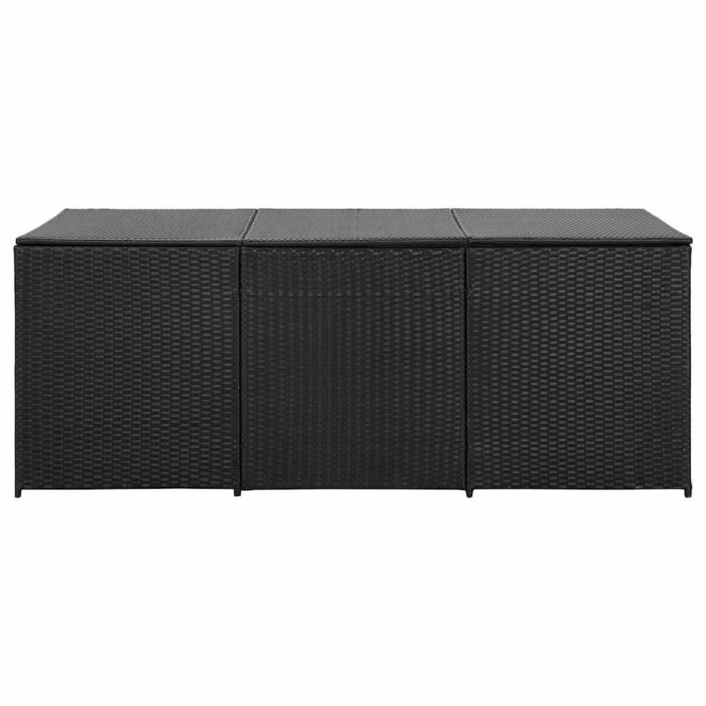 vidaXL Storage Chest | Black | Polyethylene Rattan | Large | Garden Storage Box - 180 x 90 x 70 cm