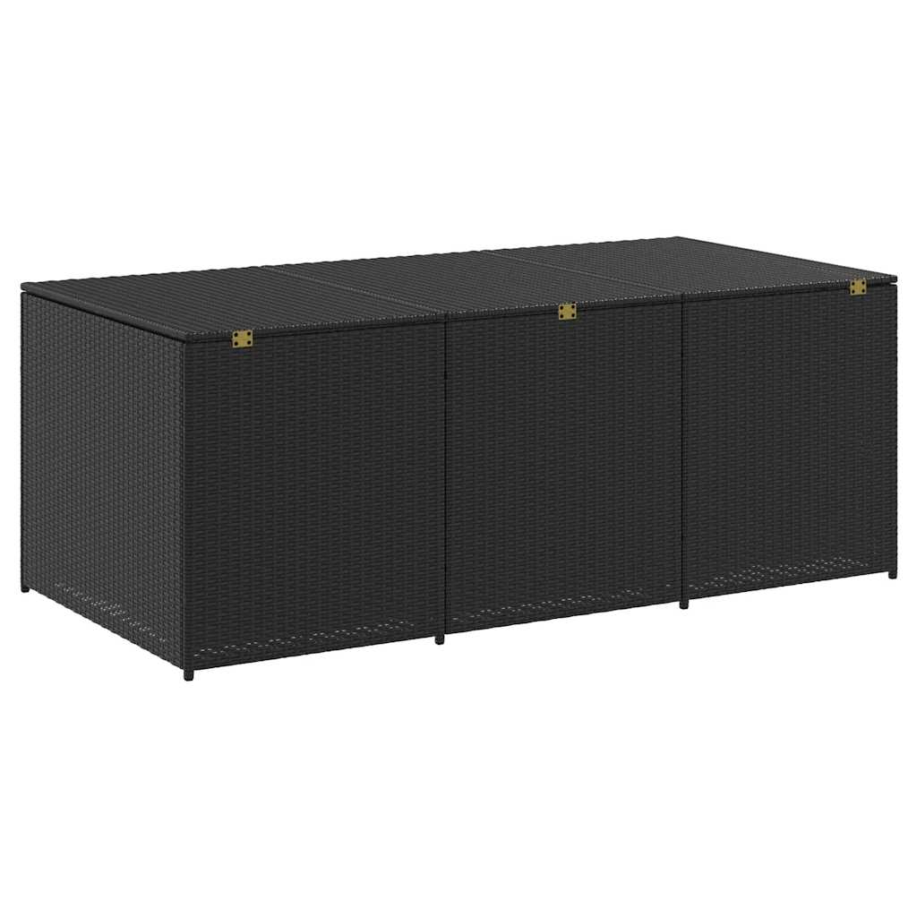vidaXL Storage Chest | Black | Polyethylene Rattan | Large | Garden Storage Box - 180 x 90 x 70 cm