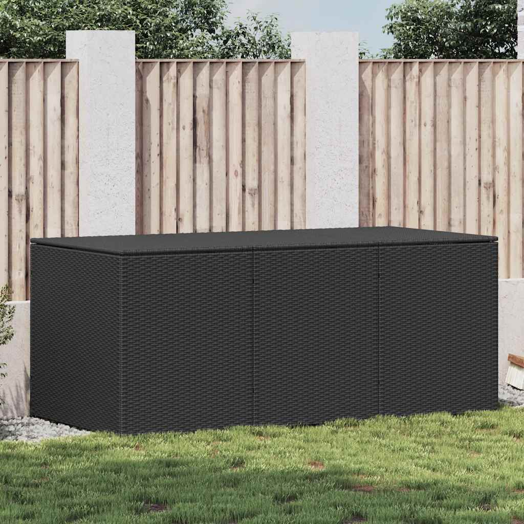 vidaXL Storage Chest | Black | Polyethylene Rattan | Large | Garden Storage Box - 180 x 90 x 70 cm