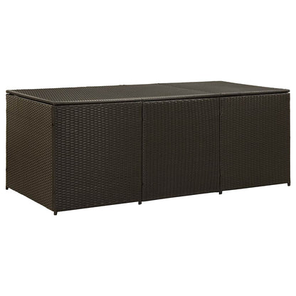 vidaXL Storage Chest | Brown | Poly Rattan | Large | Garden Storage Box - 180 x 90 x 70 cm