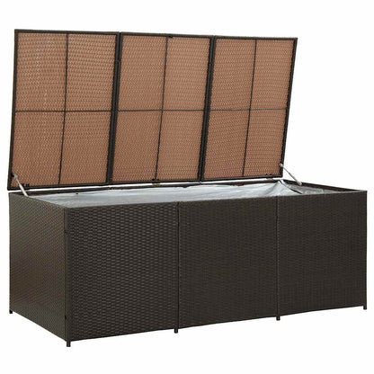 vidaXL Storage Chest | Brown | Poly Rattan | Large | Garden Storage Box - 180 x 90 x 70 cm