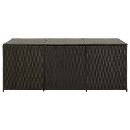 vidaXL Storage Chest | Brown | Poly Rattan | Large | Garden Storage Box - 180 x 90 x 70 cm