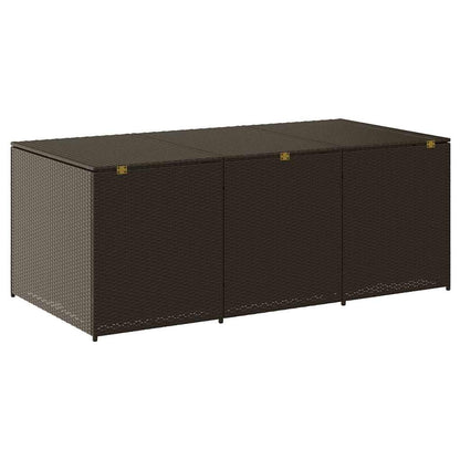vidaXL Storage Chest | Brown | Poly Rattan | Large | Garden Storage Box - 180 x 90 x 70 cm