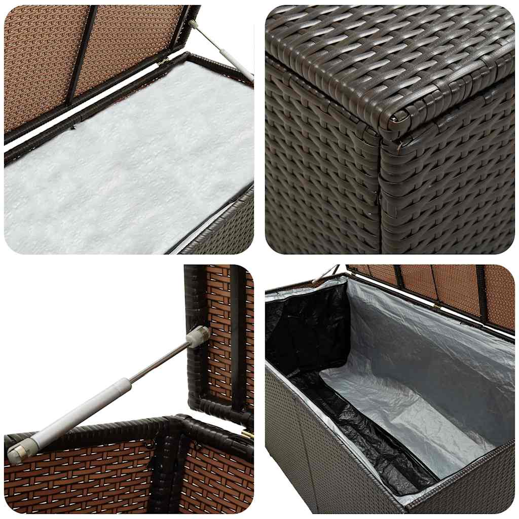 vidaXL Storage Chest | Brown | Poly Rattan | Large | Garden Storage Box - 180 x 90 x 70 cm