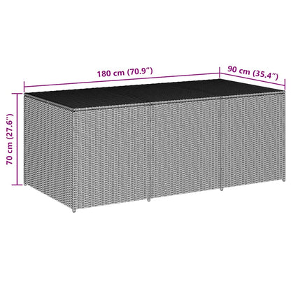 vidaXL Storage Chest | Brown | Poly Rattan | Large | Garden Storage Box - 180 x 90 x 70 cm