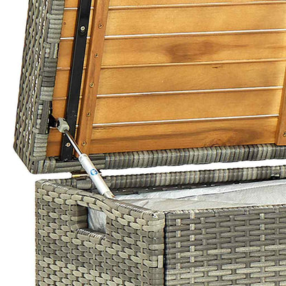 vidaXL Garden Storage Bench 120 cm Poly Rattan Grey - 120 x 50 x 50 cm