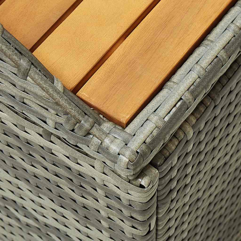 vidaXL Garden Storage Bench 120 cm Poly Rattan Grey - 120 x 50 x 50 cm