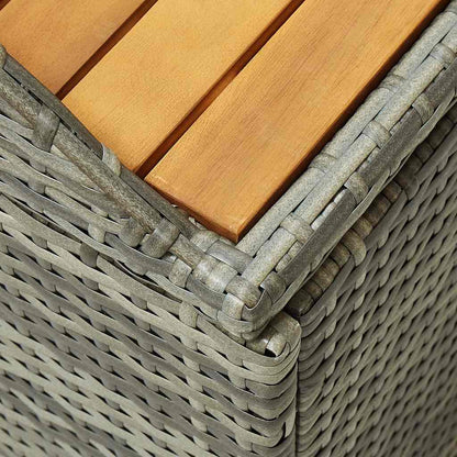 vidaXL Garden Storage Bench 120 cm Poly Rattan Grey - 120 x 50 x 50 cm
