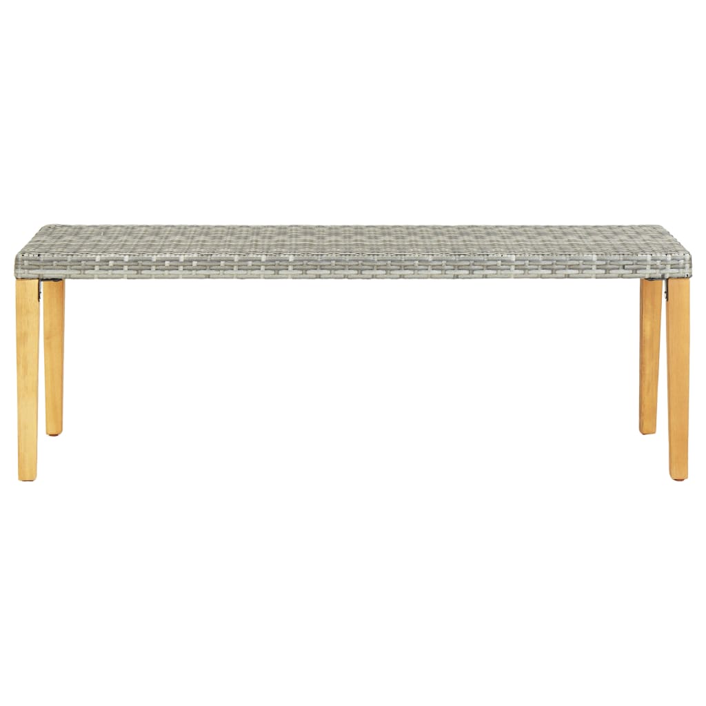 vidaXL Garden Bench 80 cm Poly Rattan Grey