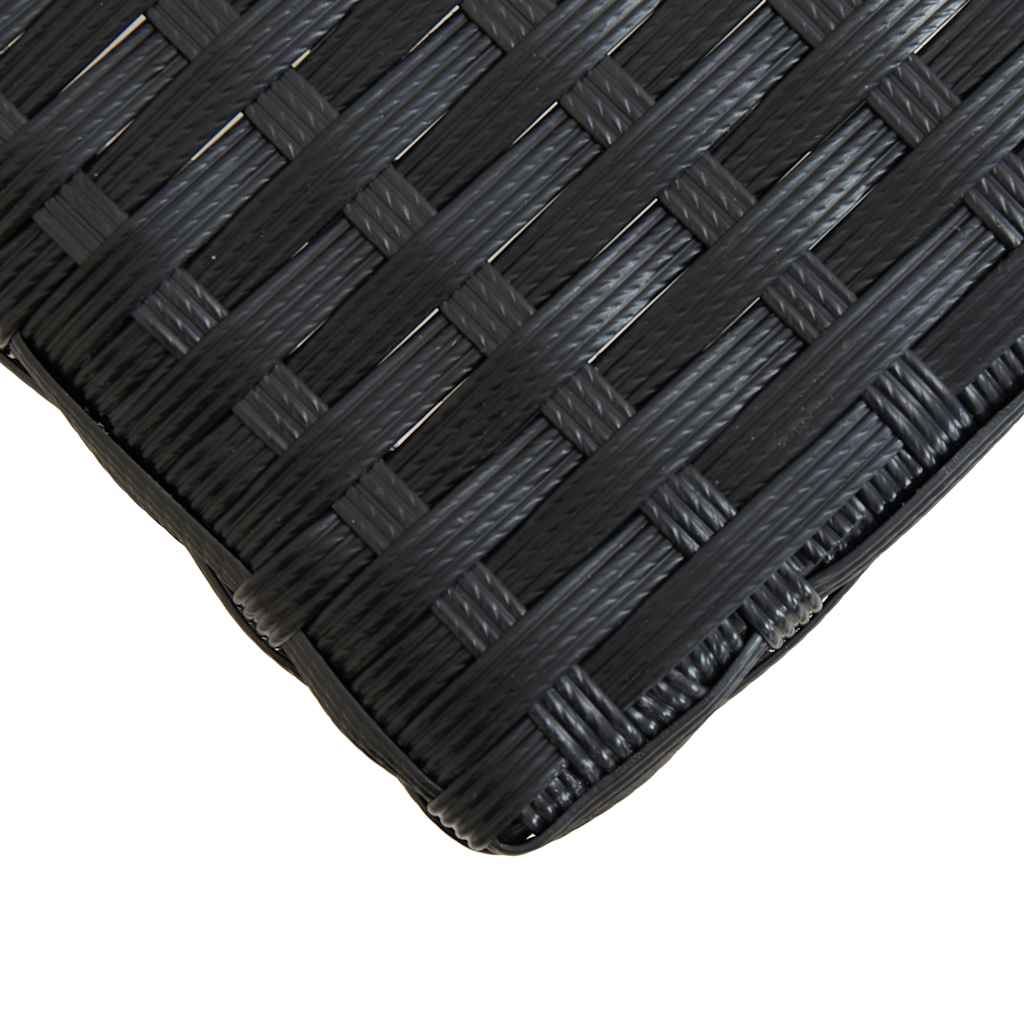 vidaXL Garden Bench 120 cm Black Poly Rattan and Solid Acacia Wood