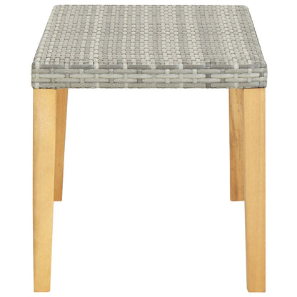 vidaXL Garden Bench 120 cm Grey Poly Rattan and Solid Acacia Wood