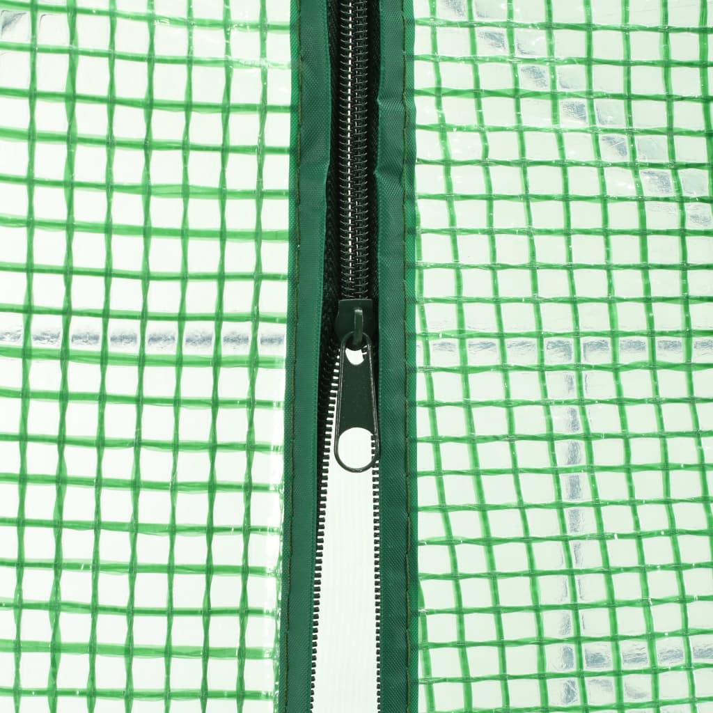 vidaXL Greenhouse | Transparent Green | Powder-Coated Steel | Compact | Durable - 143 x 214 x 196 cm