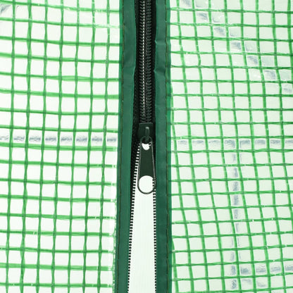 vidaXL Greenhouse | Transparent Green | Powder-Coated Steel | Compact | Durable - 143 x 214 x 196 cm