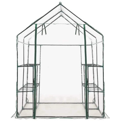 vidaXL Greenhouse with 8 Shelves 143x143x195 cm - Transparent