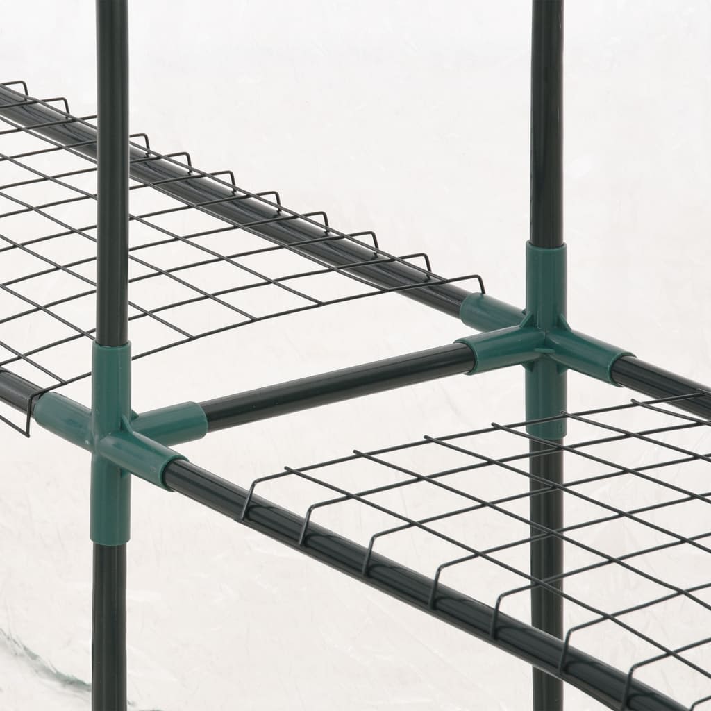 vidaXL Greenhouse with 8 Shelves 143x143x195 cm - Transparent