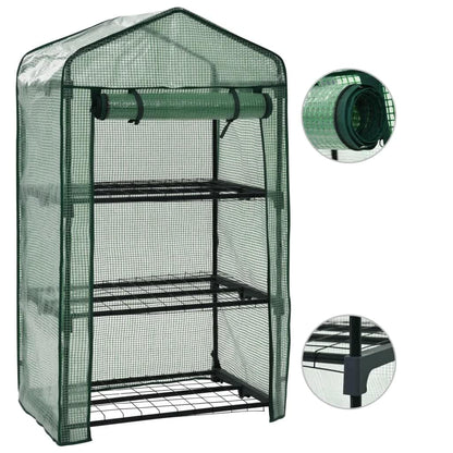 vidaXL 3-Tier Mini Greenhouse 69x49x125 cm - Green