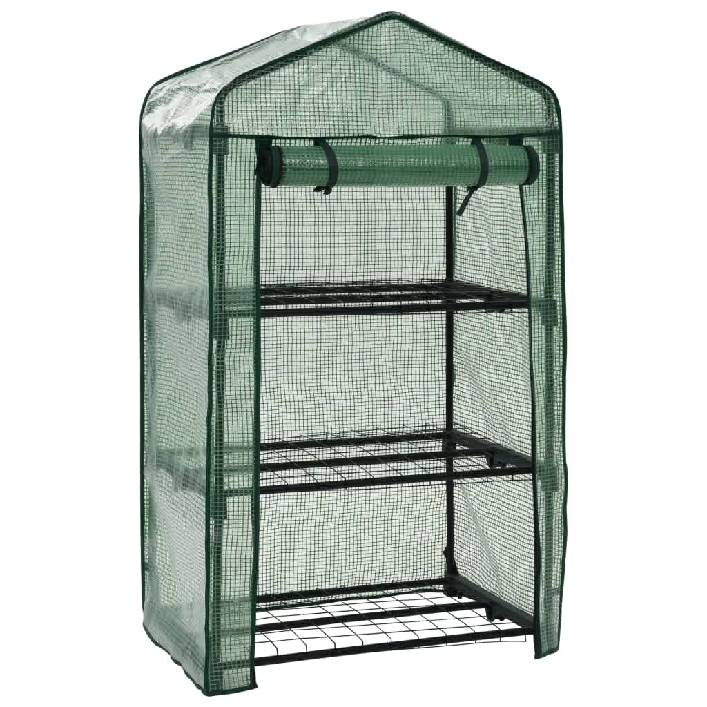 vidaXL 3-Tier Mini Greenhouse 69x49x125 cm - Green
