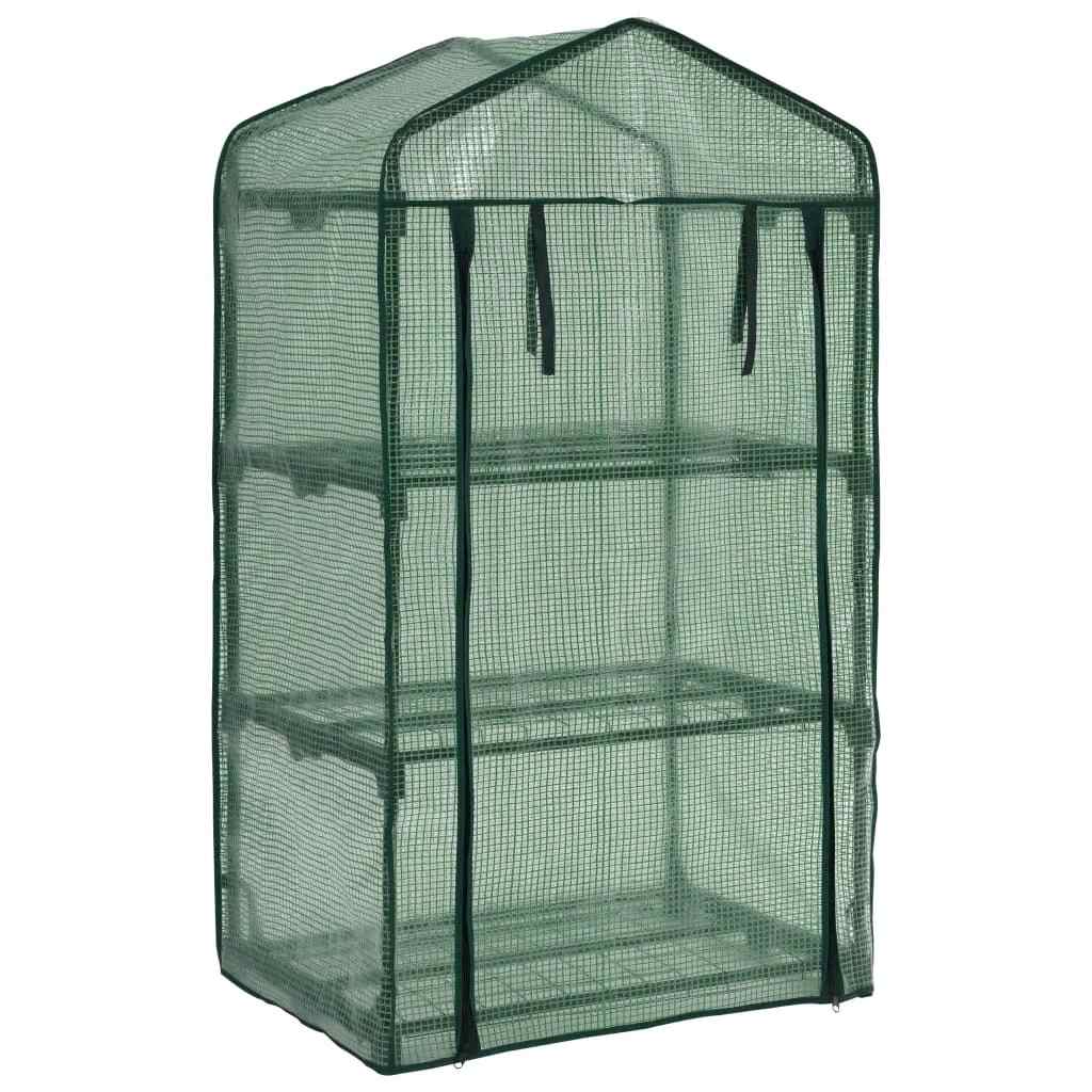 vidaXL 3-Tier Mini Greenhouse 69x49x125 cm - Green