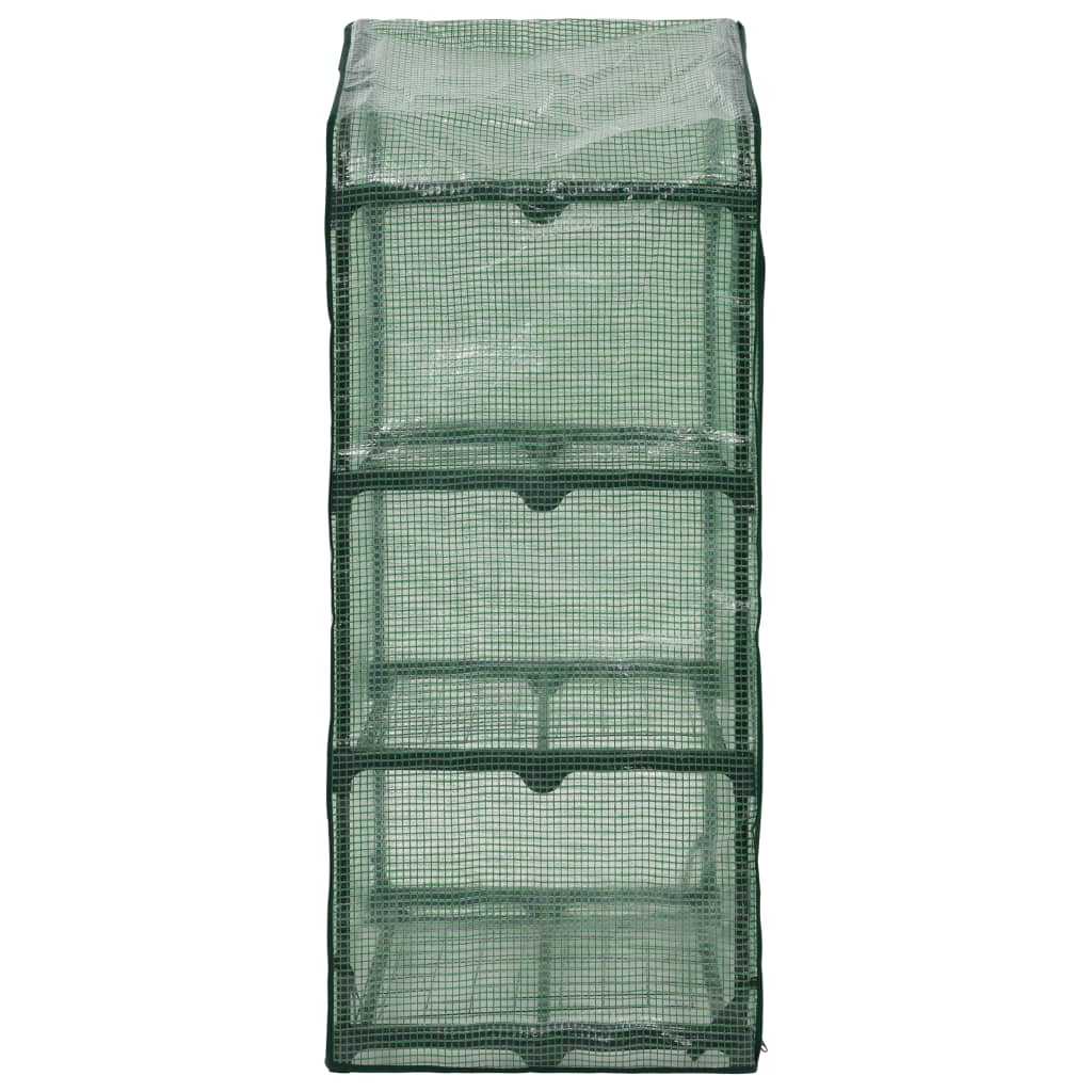 vidaXL 3-Tier Mini Greenhouse 69x49x125 cm - Green