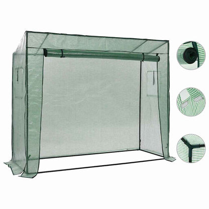 vidaXL Greenhouse | Green | Powder-coated steel | 200 x 80 x 173 cm