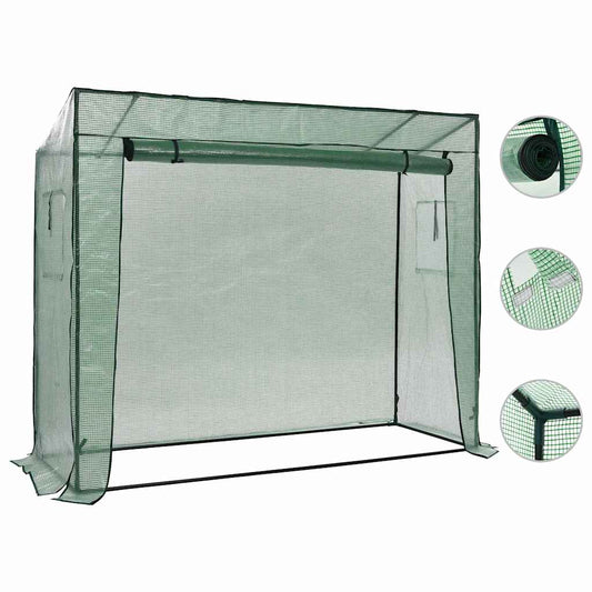 vidaXL Greenhouse | Green | Powder-coated steel | 200 x 80 x 173 cm