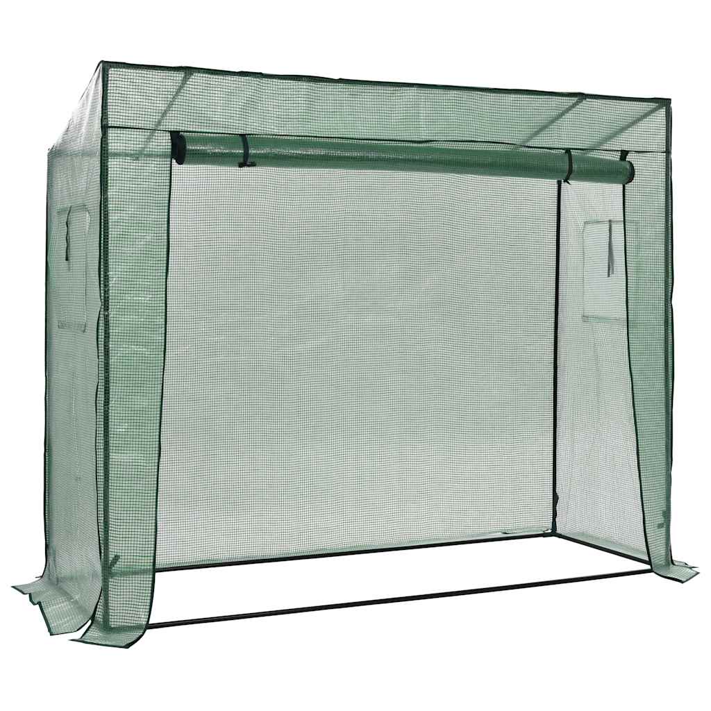 vidaXL Greenhouse | Green | Powder-coated steel | 200 x 80 x 173 cm