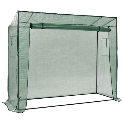 vidaXL Greenhouse | Green | Powder-coated steel | 200 x 80 x 173 cm