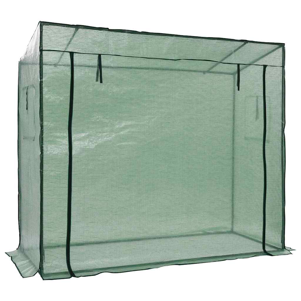 vidaXL Greenhouse | Green | Powder-coated steel | 200 x 80 x 173 cm